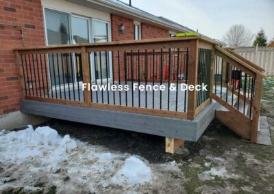 New deck railing install. Wood and metal